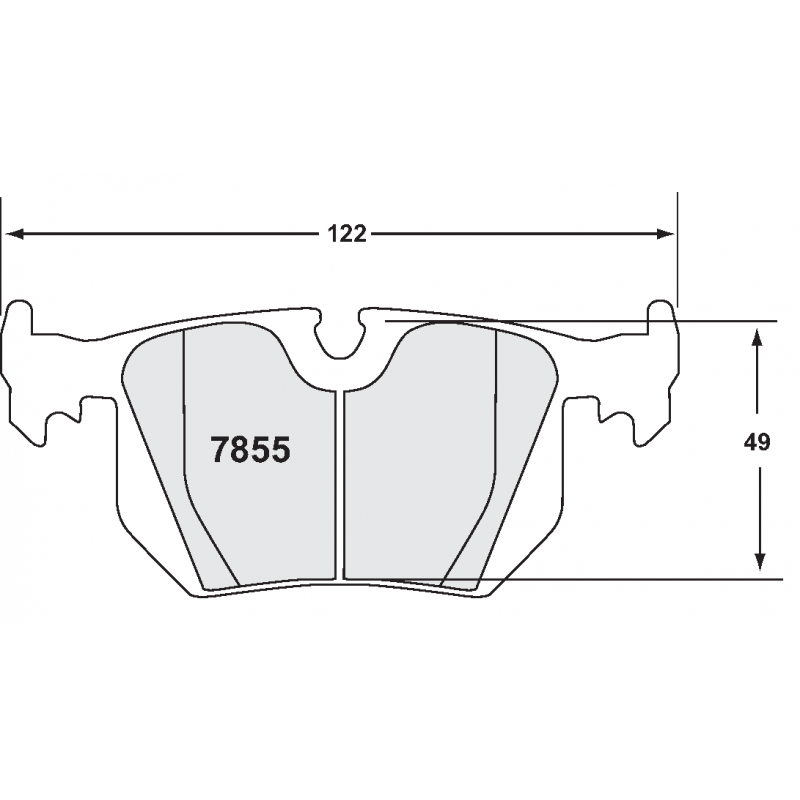 Sprint / medium distance compound with smooth bite. Race brake pads - BMW rear pad
For PFC brake disc